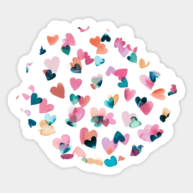 Watercolor Hearts Multi Sticker by ninoladesign